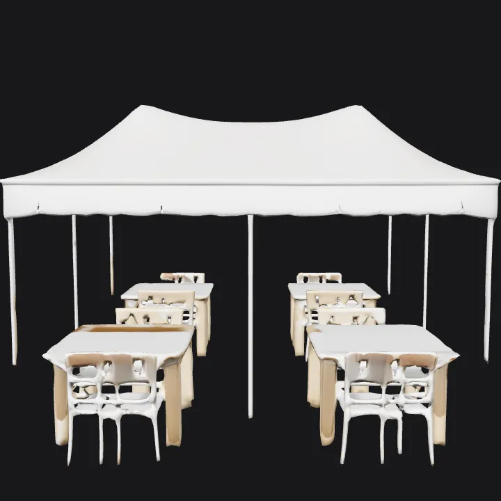 Four-person square dining table top view. smooth edges, simple geometry, symmetric geometry.