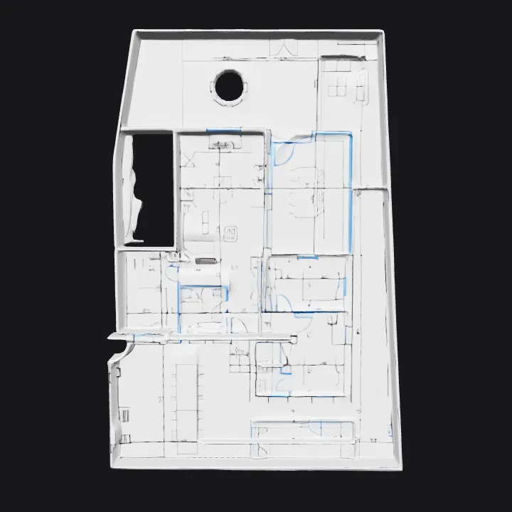 architectural floor plan of a house. sharp edges, complex geometry.