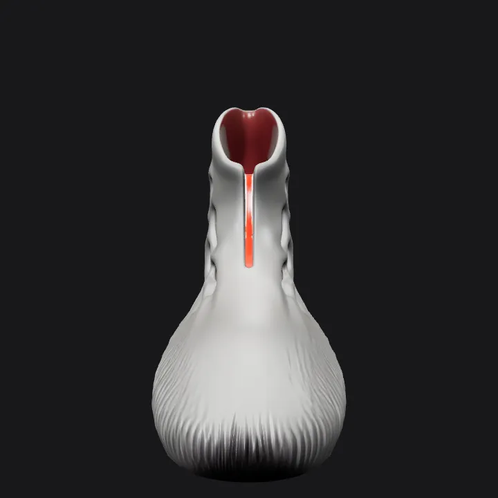 Futuristic sneaker viewed from above. smooth edges, complex geometry, game-ready, symmetric geometry.