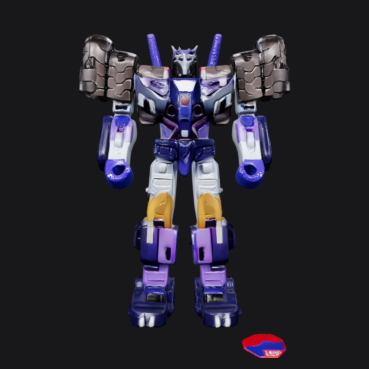 Transformers robot action figure. sharp edges, complex geometry, game-ready, character, symmetric geometry.