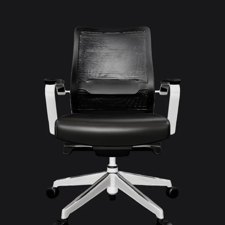 Modern office chair with mesh backrest. smooth edges, complex geometry, game-ready, symmetric geometry.