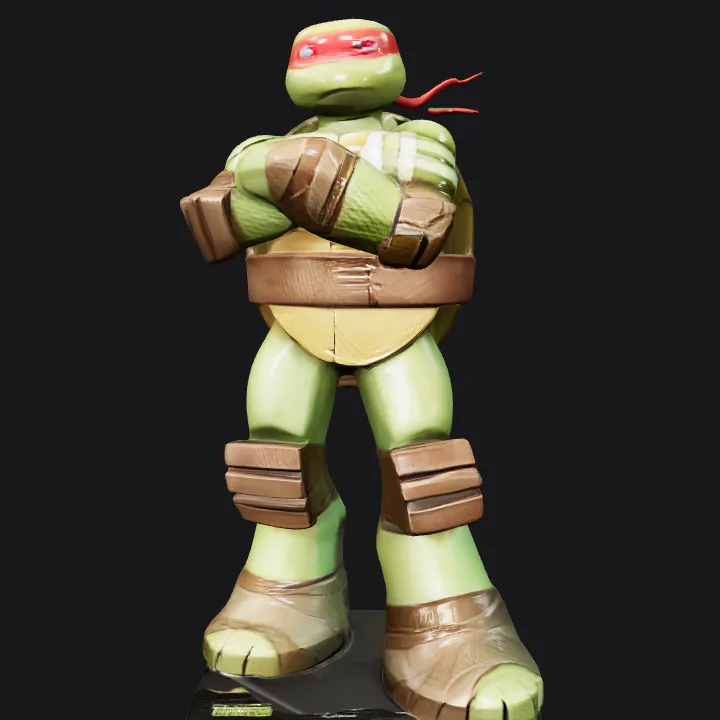 Ninja Turtle character posing. complex geometry, game-ready, character.