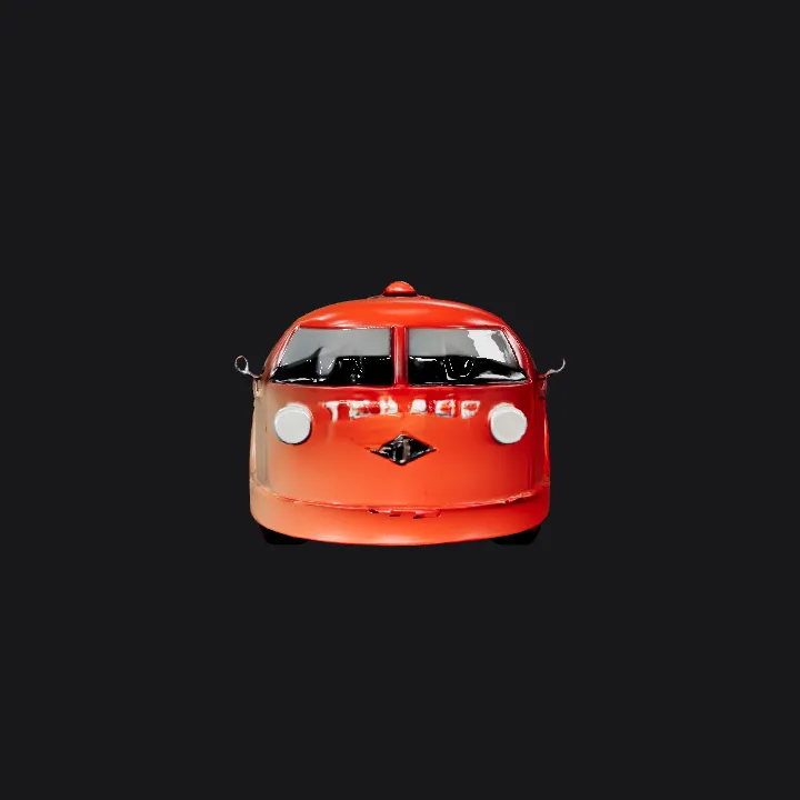 Red Texaco toy tanker truck. smooth edges, simple geometry, game-ready, symmetric geometry.