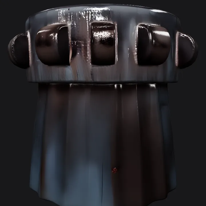 Wooden stool with decorative carvings. smooth edges, simple geometry, symmetric geometry.