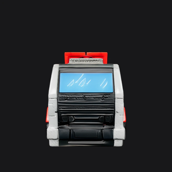 Red and silver toy cement mixer truck. sharp edges, simple geometry, game-ready, symmetric geometry.