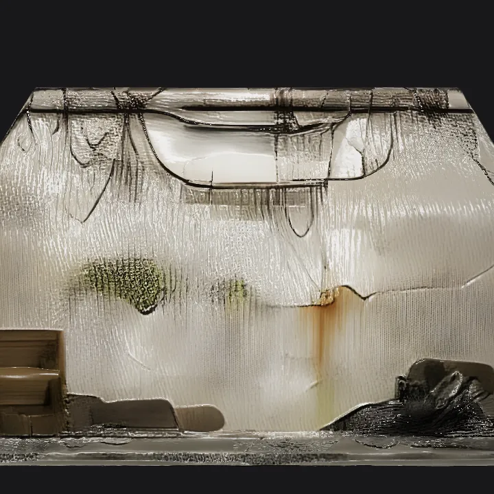 Abandoned underground bunker room interior. complex geometry.