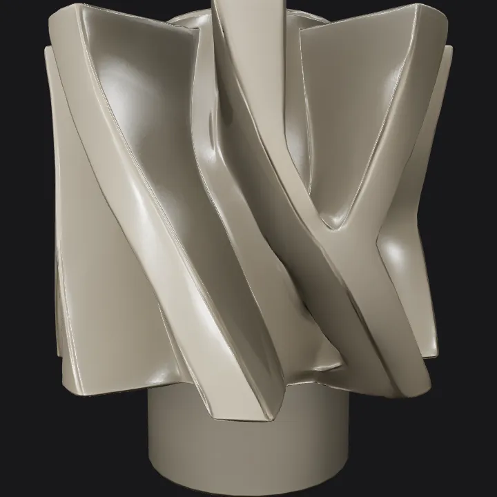 gray mechanical gear with angled teeth. sharp edges, complex geometry, game-ready.