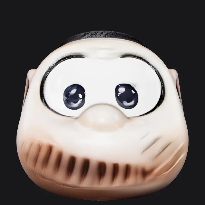 ceramic decorative object with swirl pattern. smooth edges, simple geometry.