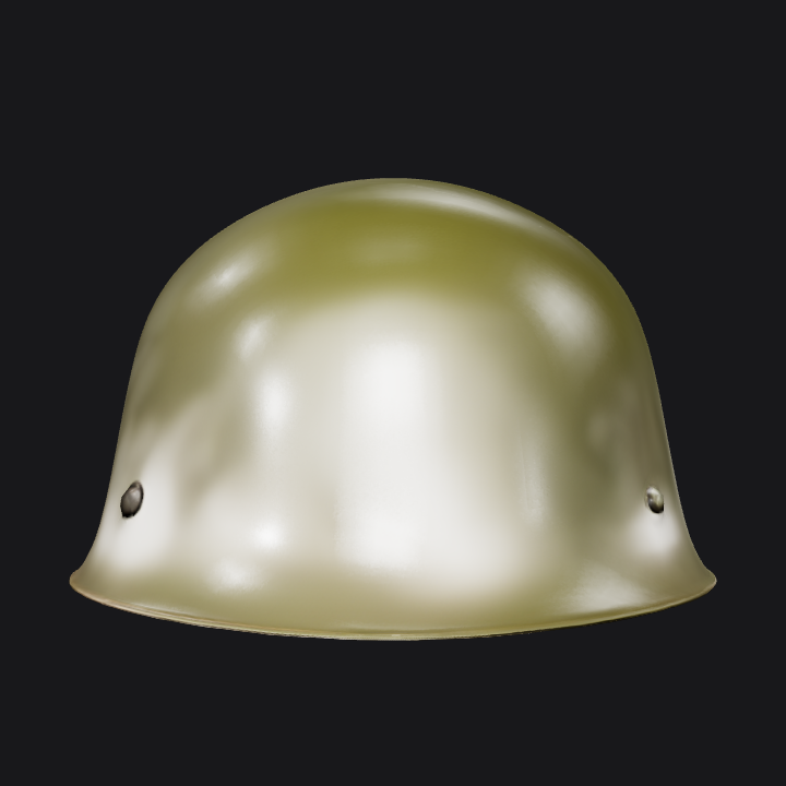 Army helmet, green color. smooth edges, simple geometry, game-ready, symmetric geometry.