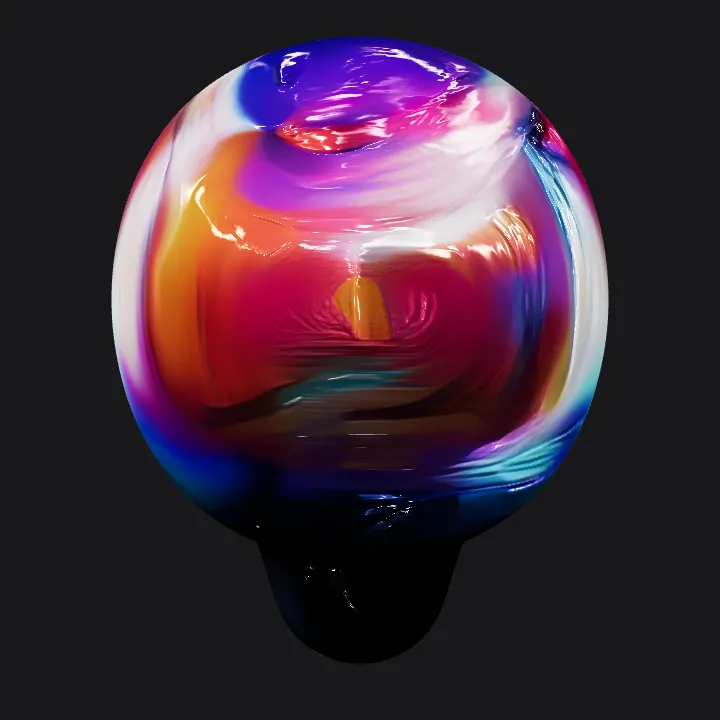 Colorful soap bubble close-up. smooth edges, simple geometry, symmetric geometry.