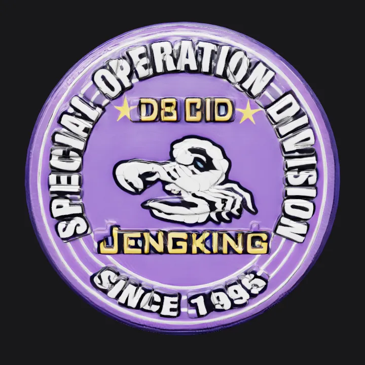 Special Operation Division Jengking logo with scorpion. sharp edges, simple geometry, symmetric geometry.