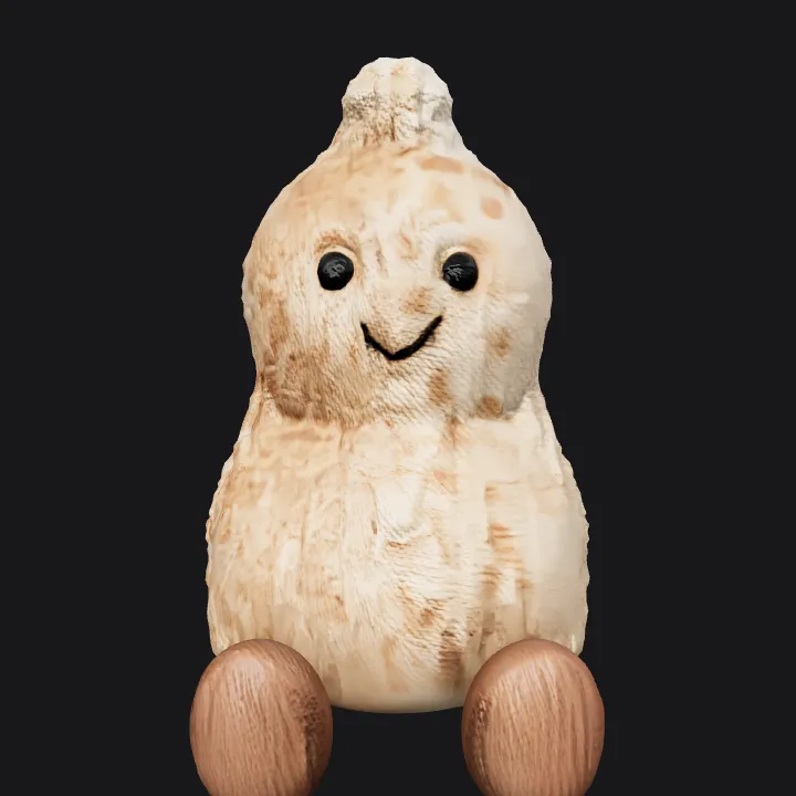 fluffy plush toy with a cute face. smooth edges, simple geometry, character, symmetric geometry.