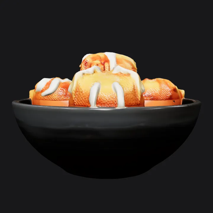 Fried chicken wings with sauce in a bowl. complex geometry, smooth edges.