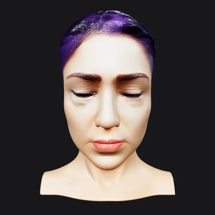 female human upper body. smooth edges, complex geometry, character, symmetric geometry.