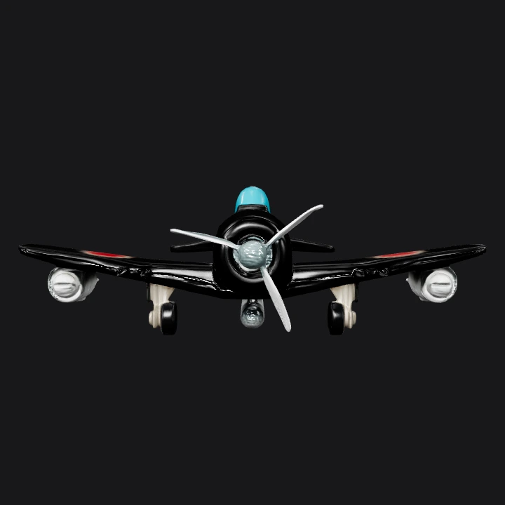 World War II Japanese fighter plane model. sharp edges, simple geometry, symmetric geometry.