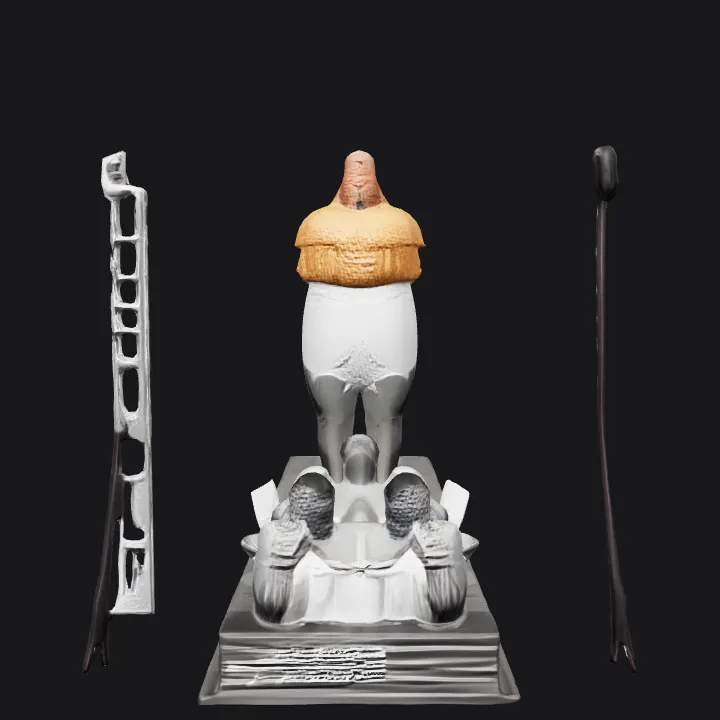 Group of workers sitting on a beam. complex geometry, character.