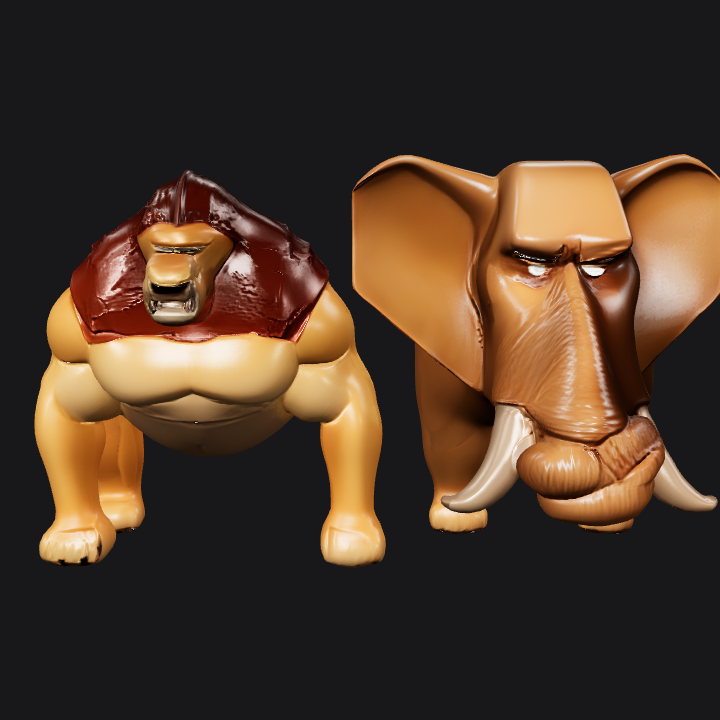 Muscular lion character in cartoon style. smooth edges, complex geometry, game-ready, character, symmetric geometry.