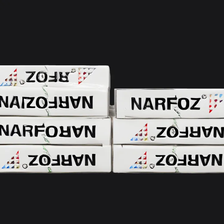 stack of Narfoz medicine boxes. sharp edges, simple geometry, symmetric geometry.