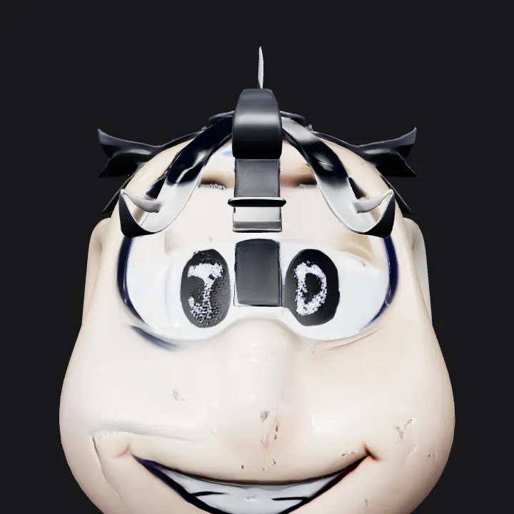 Cartoonish ear head prop. smooth edges, simple geometry.