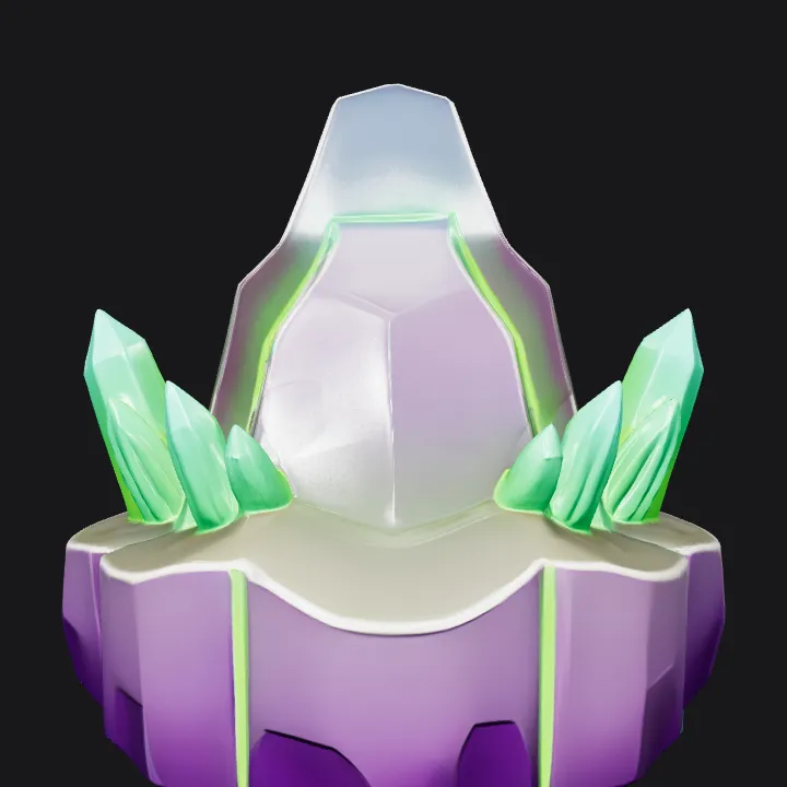 Magical crystal rock formation. sharp edges, complex geometry, game-ready.