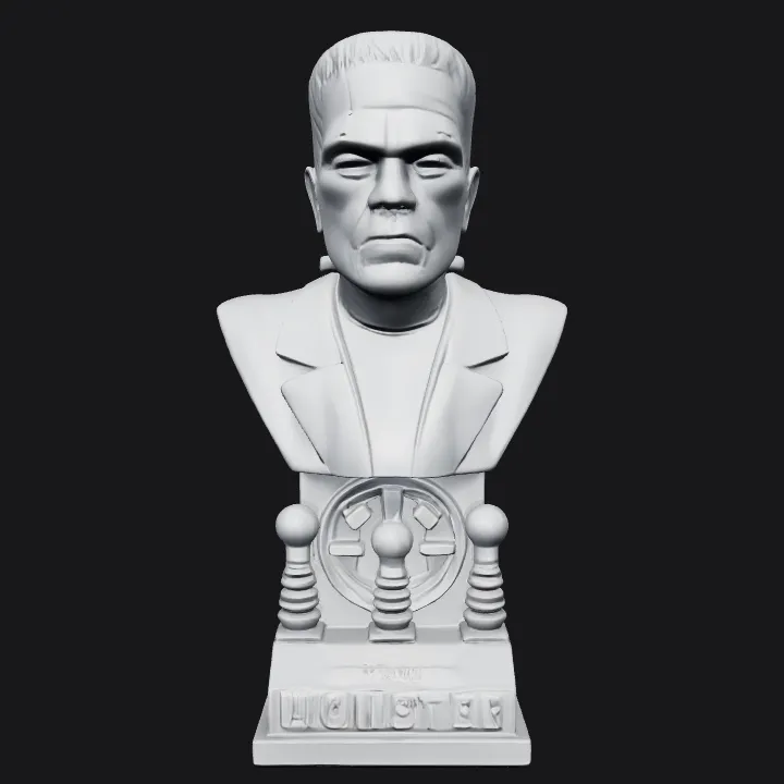 Bust sculpture of a man. smooth edges, complex geometry, character, symmetric geometry.