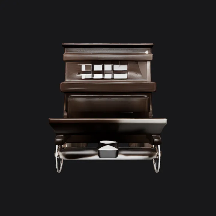 Old wooden jail wagon with barred windows. sharp edges, complex geometry, symmetric geometry.