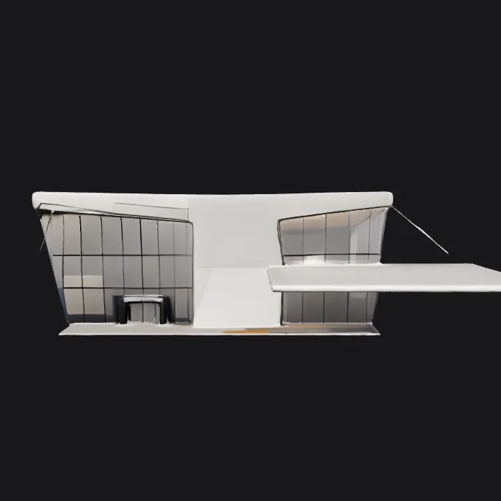 Modern angular architectural building. sharp edges, complex geometry.