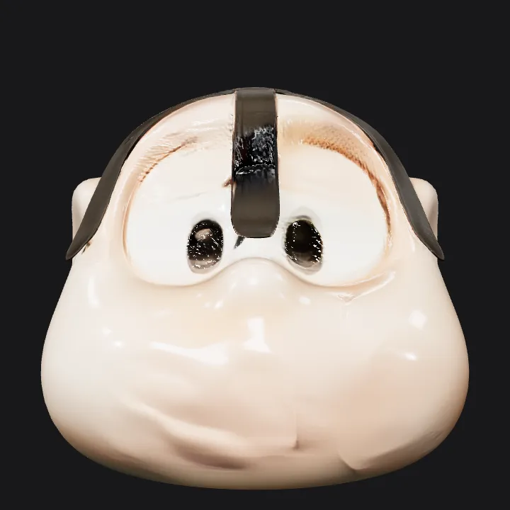 Pig mask with straps. smooth edges, simple geometry, symmetric geometry.