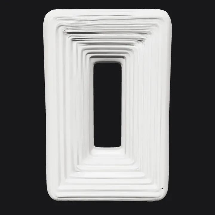 Modern rectangular ceramic vase. smooth edges, simple geometry, symmetric geometry.