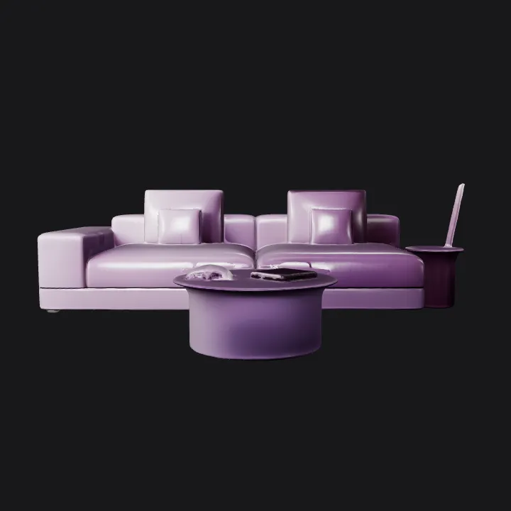 Modern minimalist living room interior. simple geometry, sharp edges, symmetric geometry.