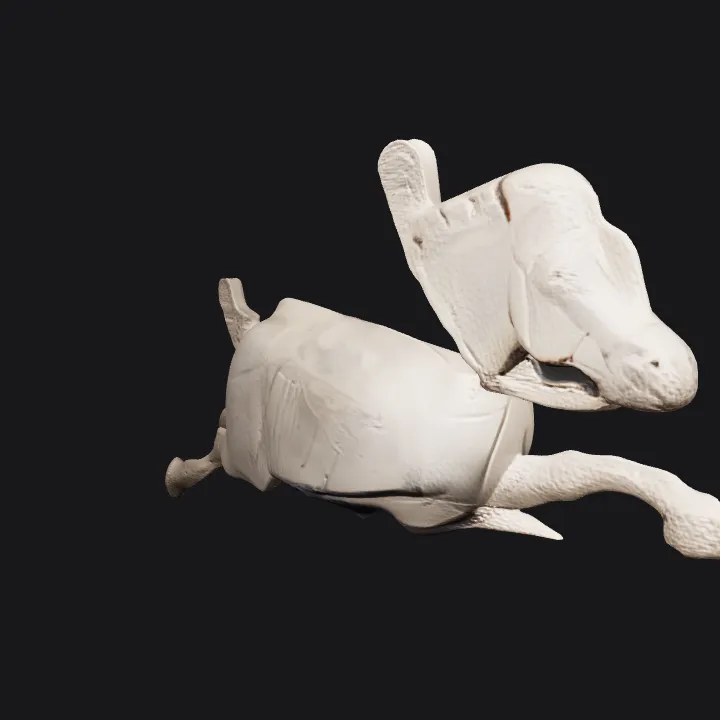 Ancient stone carving of a horse. sharp edges, complex geometry.