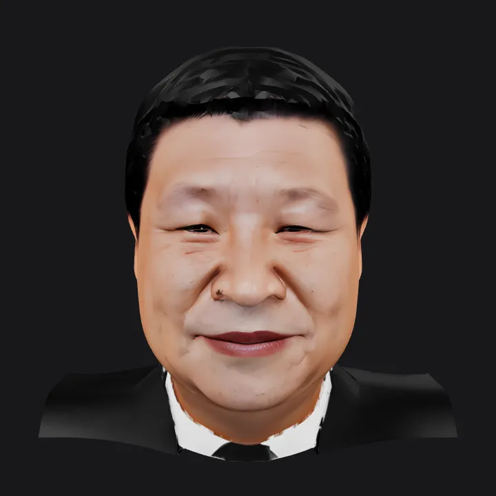 Man in formal black suit and tie. smooth edges, simple geometry, character, symmetric geometry.