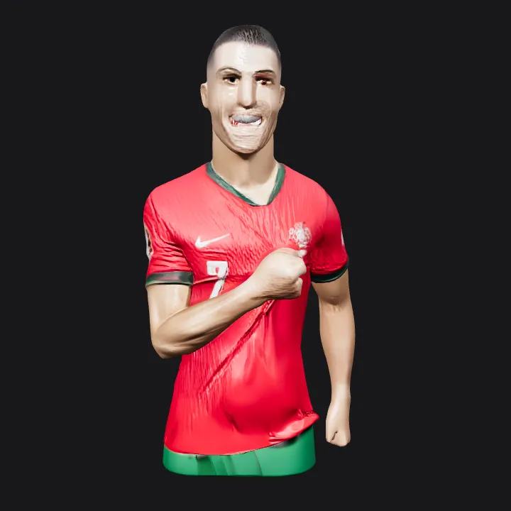 Soccer player in team uniform. smooth edges, complex geometry, character.