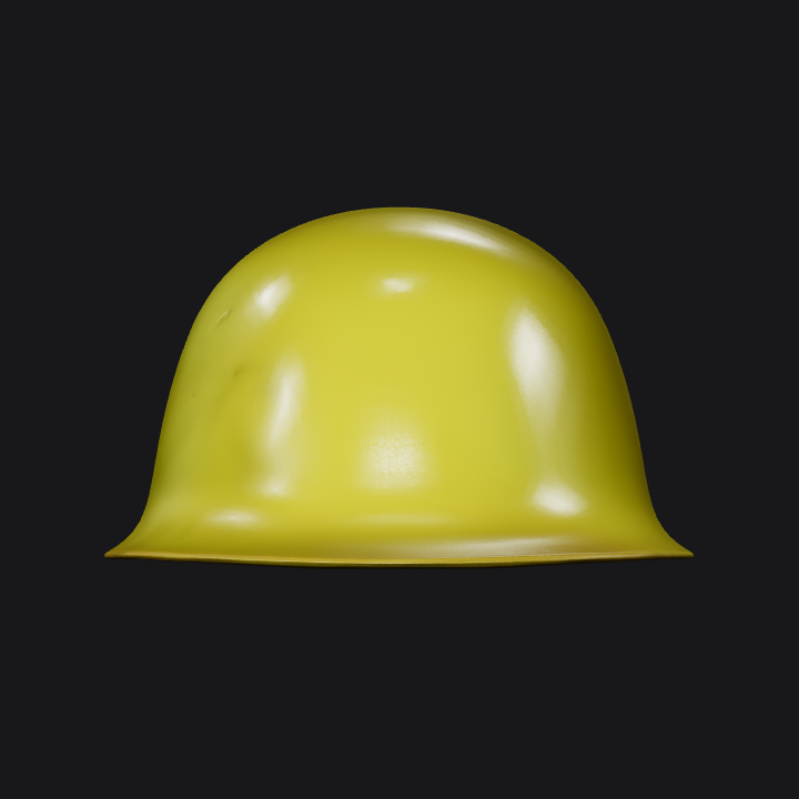 Military helmet, olive green color. smooth edges, simple geometry, symmetric geometry.