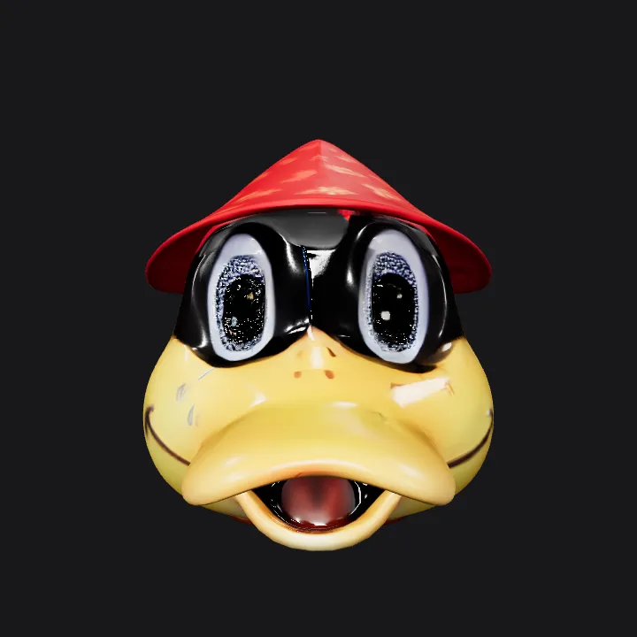 traditional Chinese red conical hat. smooth edges, simple geometry, symmetric geometry.