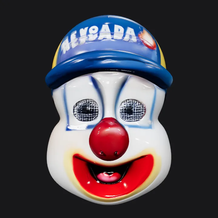 Person wearing headphones and a cap. smooth edges, complex geometry, character.