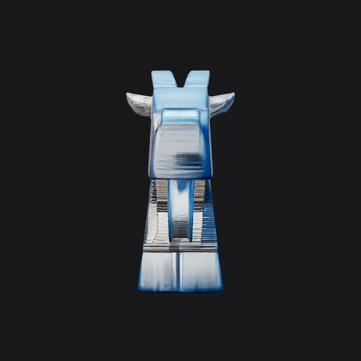 Blocky cartoon goat. sharp edges, simple geometry, game-ready, character, symmetric geometry.