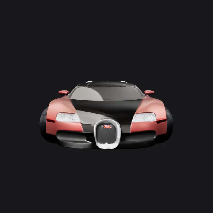 Luxury sports car, Bugatti Veyron. smooth edges, complex geometry, game-ready, symmetric geometry.