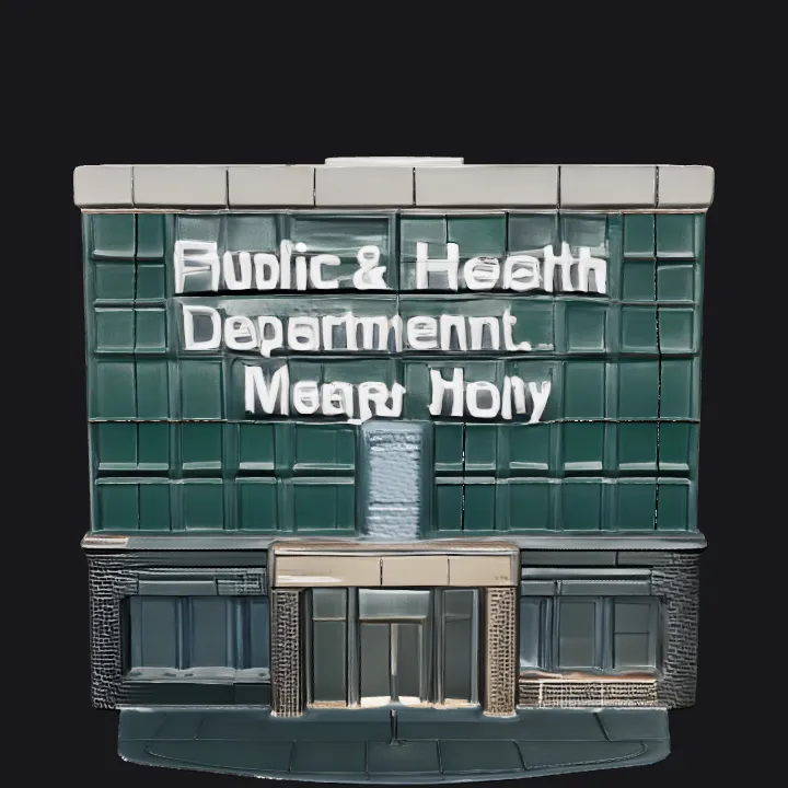 Modern public health department building. sharp edges, simple geometry, game-ready, symmetric geometry.