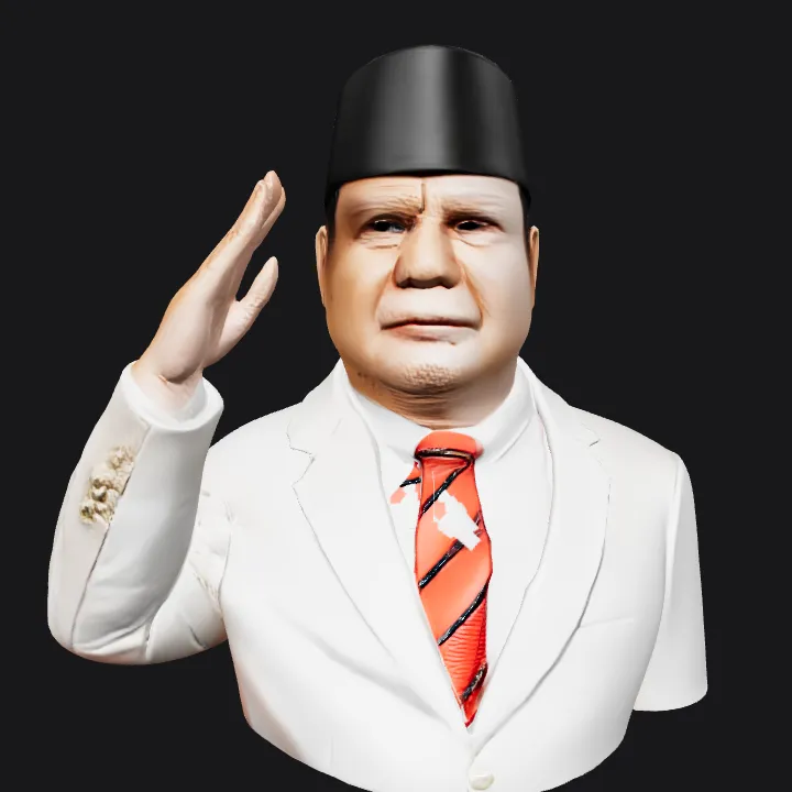 person saluting in formal attire. smooth edges, complex geometry, character.