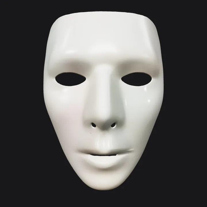 Person standing upright against blank background. smooth edges, complex geometry, character.