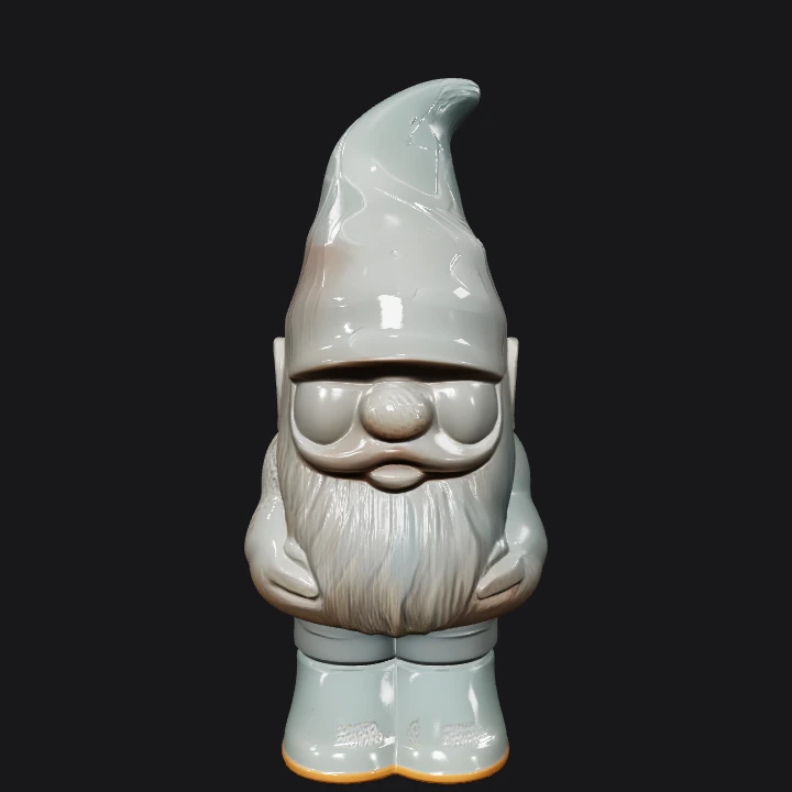 Garden gnome figurine. smooth edges, simple geometry, character, symmetric geometry.
