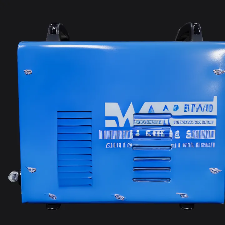 Portable welding machine with blue casing. sharp edges, simple geometry, game-ready, symmetric geometry.