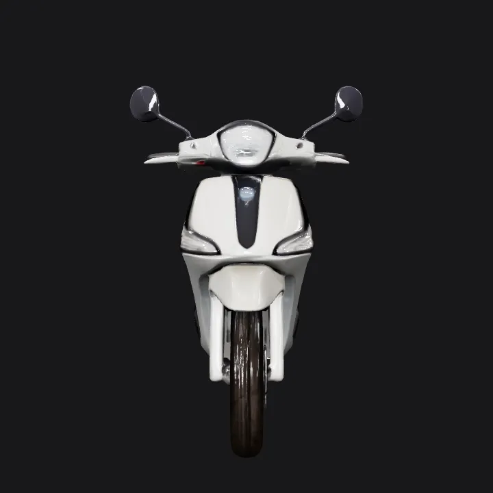 A modern grey scooter. smooth edges, complex geometry, symmetric geometry.