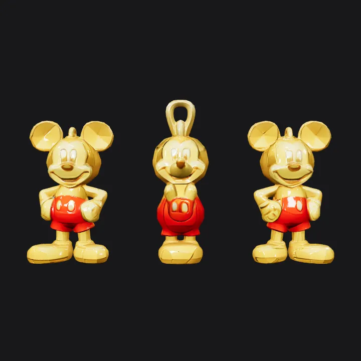 Cartoon mouse keychain toy. simple geometry, sharp edges, game-ready, character, symmetric geometry.