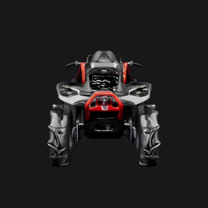 off-road all-terrain vehicle (ATV). sharp edges, complex geometry, game-ready, symmetric geometry.