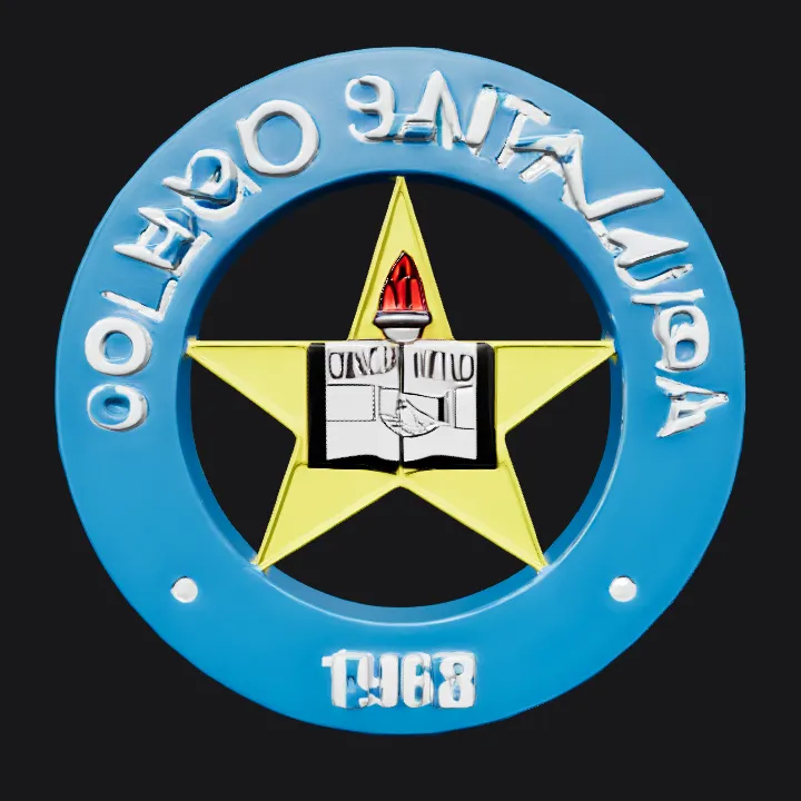 Colegio Santa Luisa school emblem. sharp edges, simple geometry, symmetric geometry.