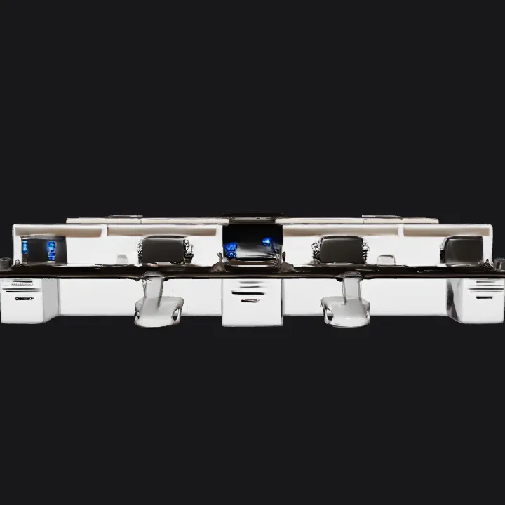 Modern open-plan office workspace. sharp edges, complex geometry, game-ready.