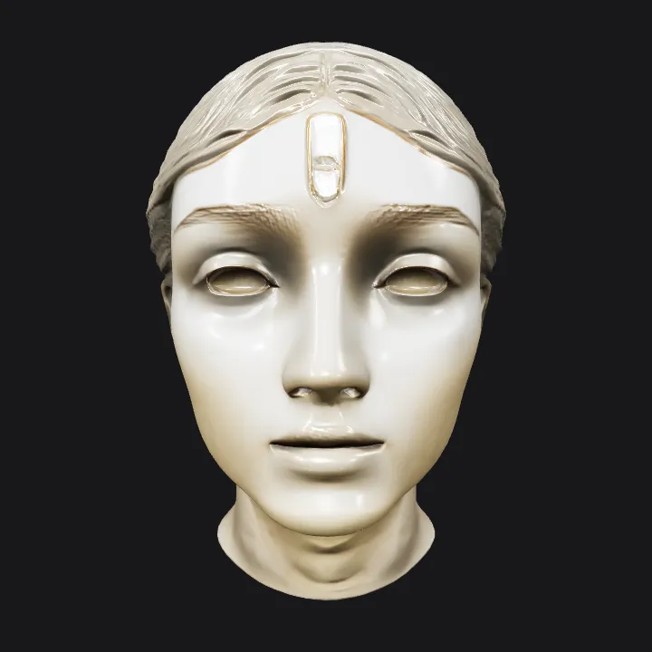 stone human head bust. smooth edges, complex geometry, character, symmetric geometry.