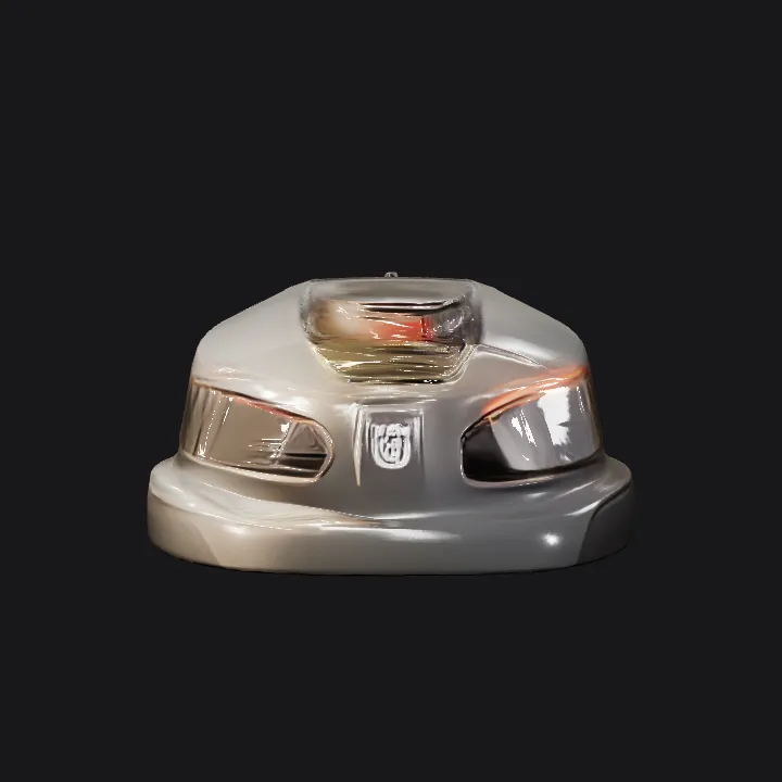 Futuristic sports car, rear view. sharp edges, complex geometry, game-ready, symmetric geometry.